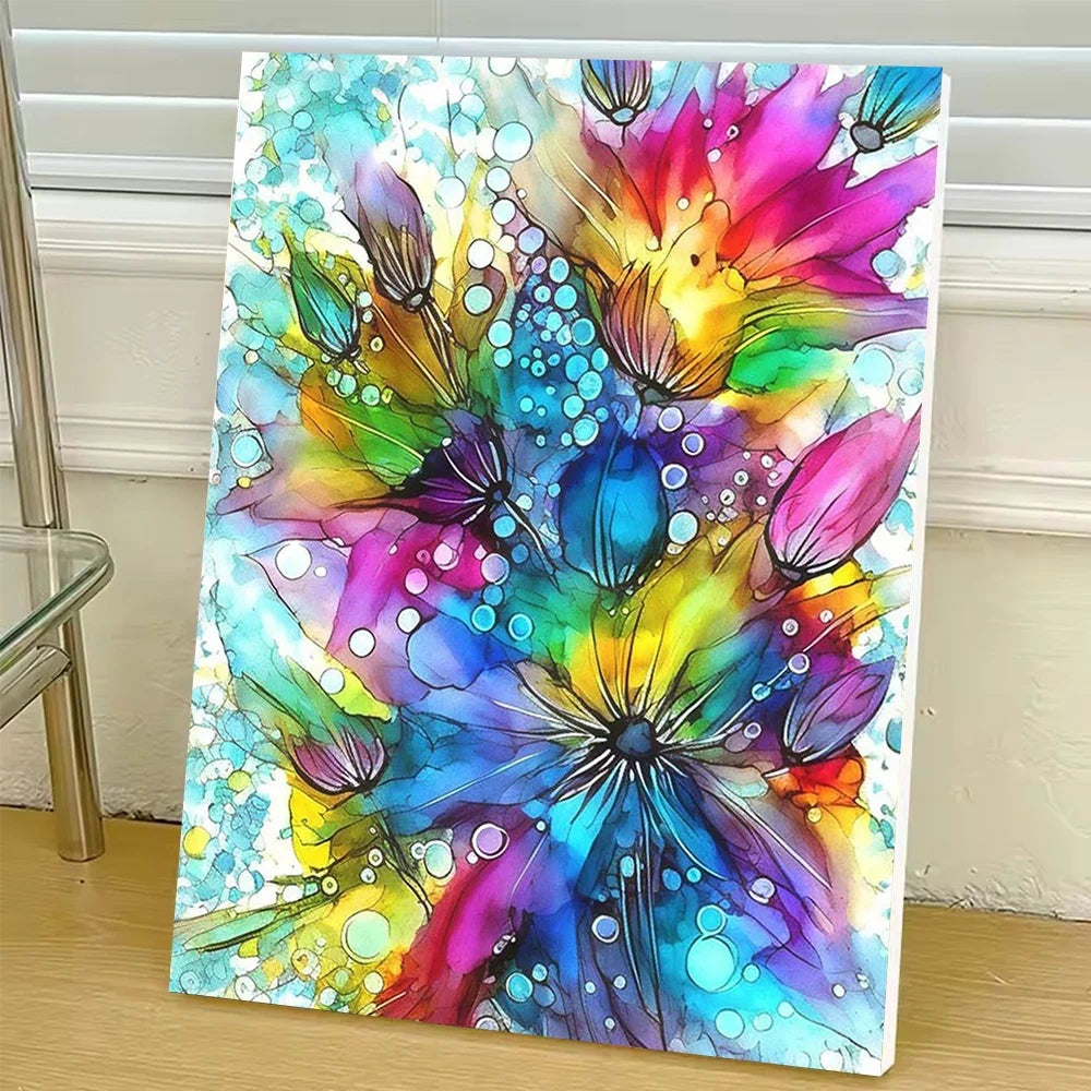 Abstrat Flower Diy Art Paint By Numbers For Adult Floral Craft Kit HandPainted On Canvas Valentines Gift Home Decor