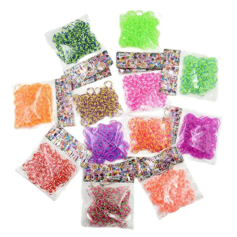 New Loom Rubber Bands Bracelet for Kids or Hair Rainbow Rubber Loom Bands