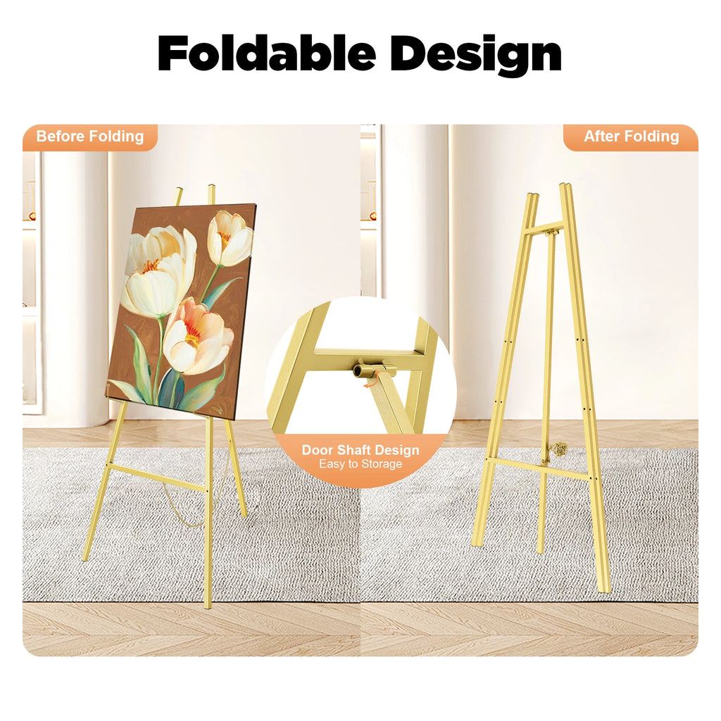 Large Wood Tripod Artist Easel Floor Stand, Portable Display
