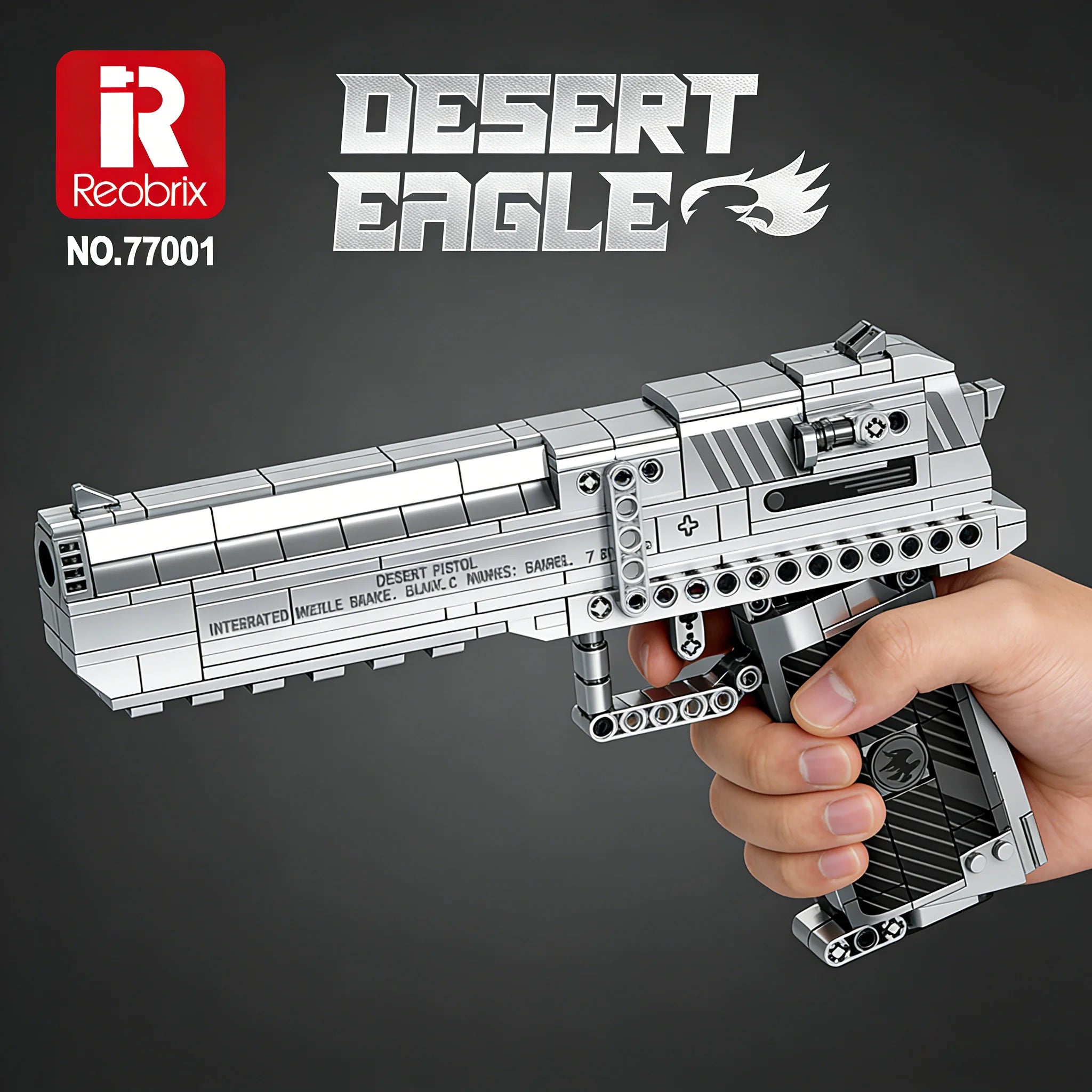 Realistic Pistol Model with Detachable Magazine & Firing Function, DIY Toy Gift