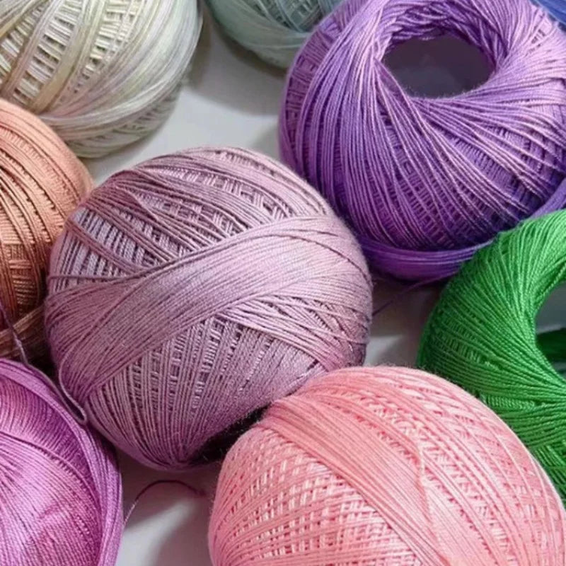 1PC Premium Mercerized Silk Lace Yarn Bundle-Soft, Durable, Vibrant Colors for DIY Knit & Crochet