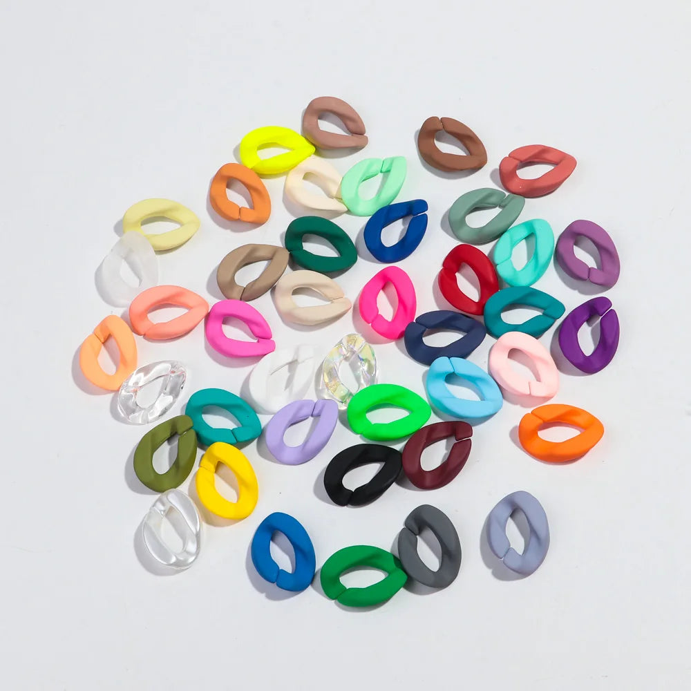 20pcs 20x30mm Acrylic Frosted Square Link Chain Loose Beads