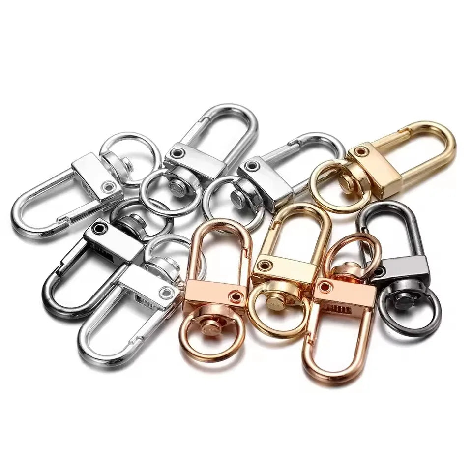 10pcs/lot 12x33mm Rotating Dog Buckle Colorful Lobster Clasps Hooks
