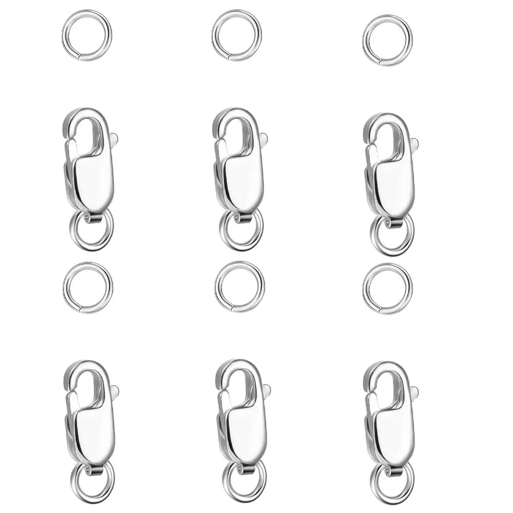 Stainless Steel Lobster Clasp with Closed Jump Rings
