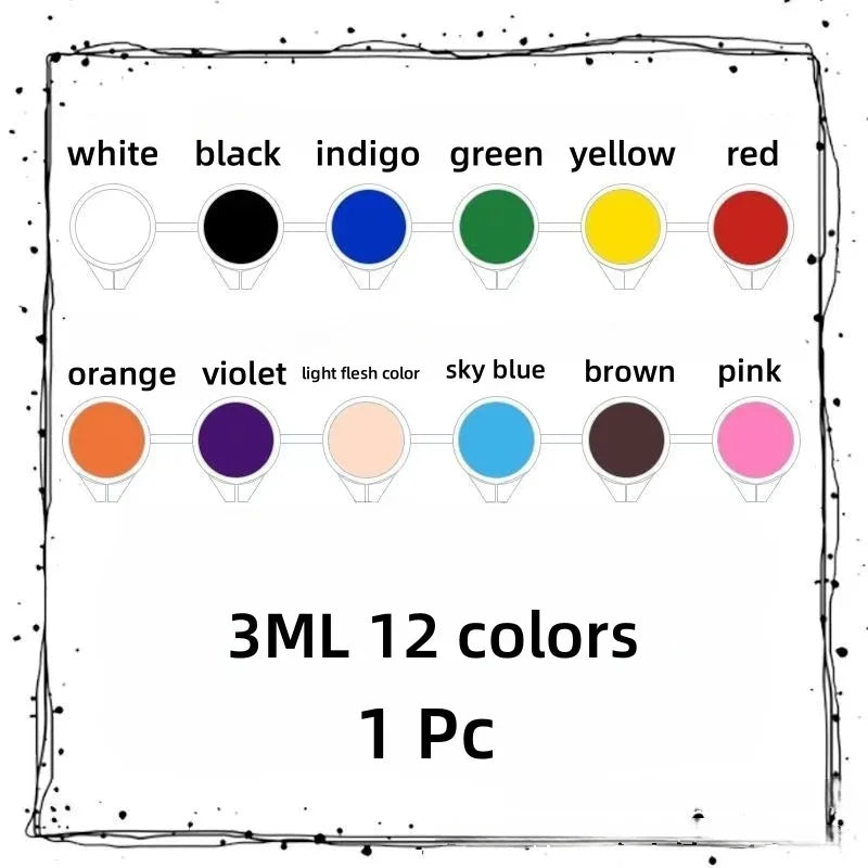 Acrylic Pigment for Student Art, Graffiti Painting, 12 Colors