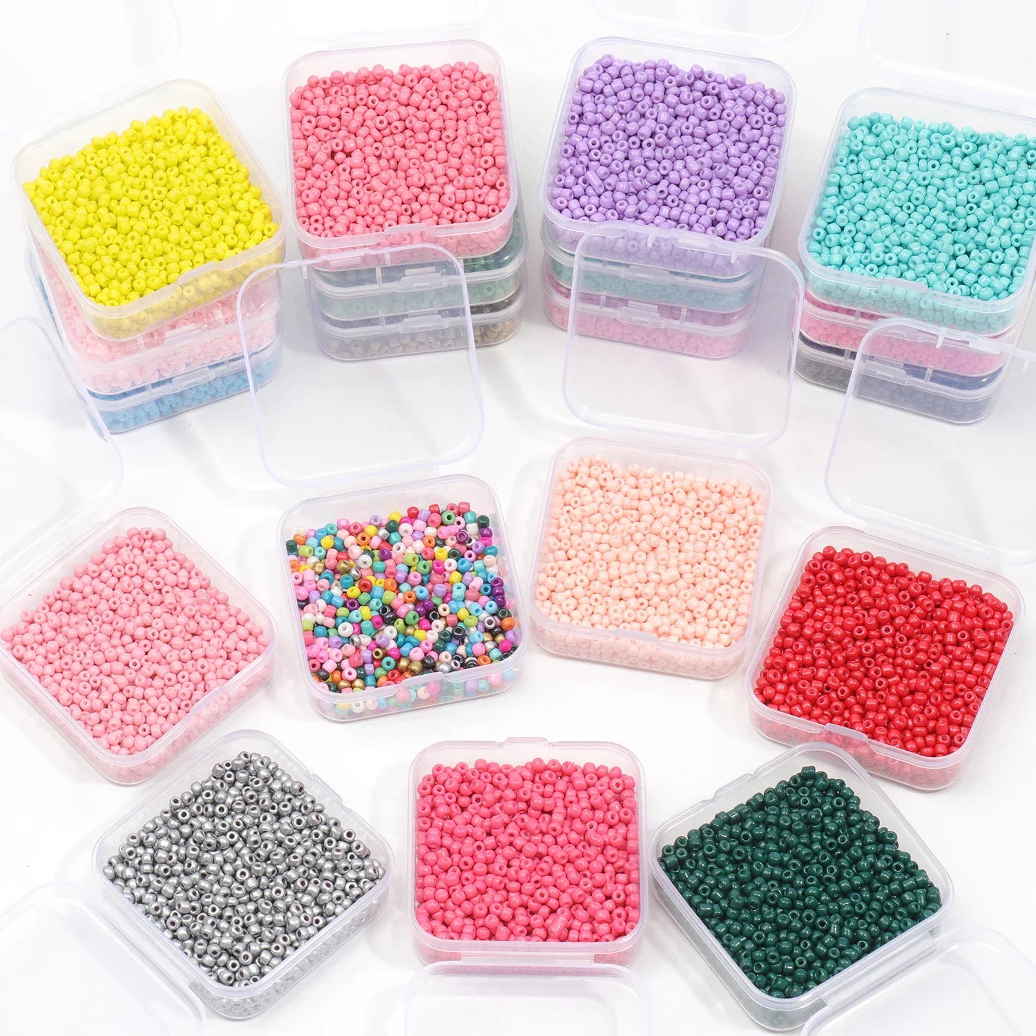1000pcs/box 3mm Czech Glass Seed Beads Colorful Round Loose Bead for DIY Earrings Bracelet Jewelry Making Accessories
