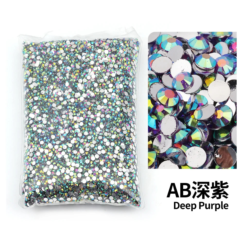 Big Package 2-6mm Resin Non Rhinestones Bulk Wholesale, Plastic Crystals Nail DIY