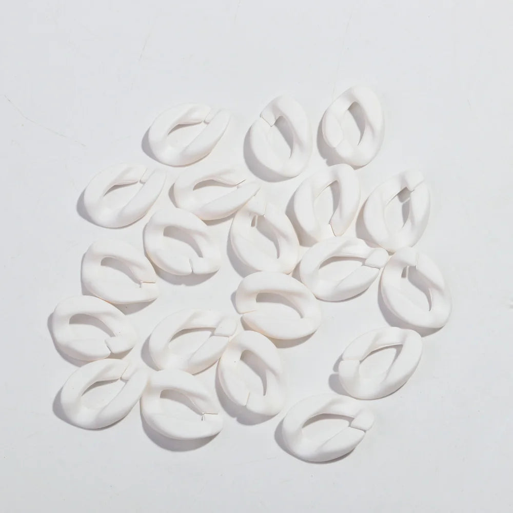 20pcs 20x30mm Acrylic Frosted Square Link Chain Loose Beads
