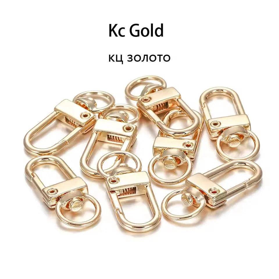 10pcs/lot 12x33mm Rotating Dog Buckle Colorful Lobster Clasps Hooks