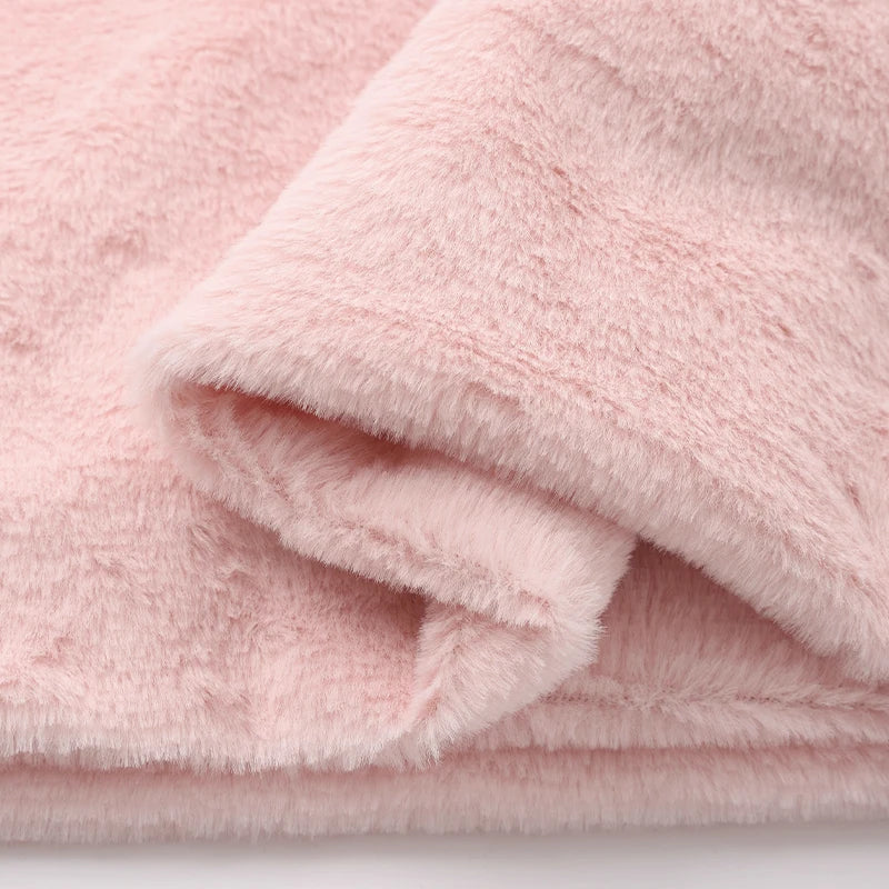 Rabbit Fur Fabric Soft Short Plush.