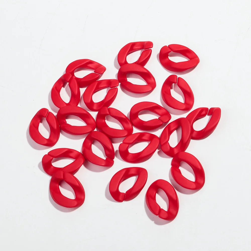 20pcs 20x30mm Acrylic Frosted Square Link Chain Loose Beads