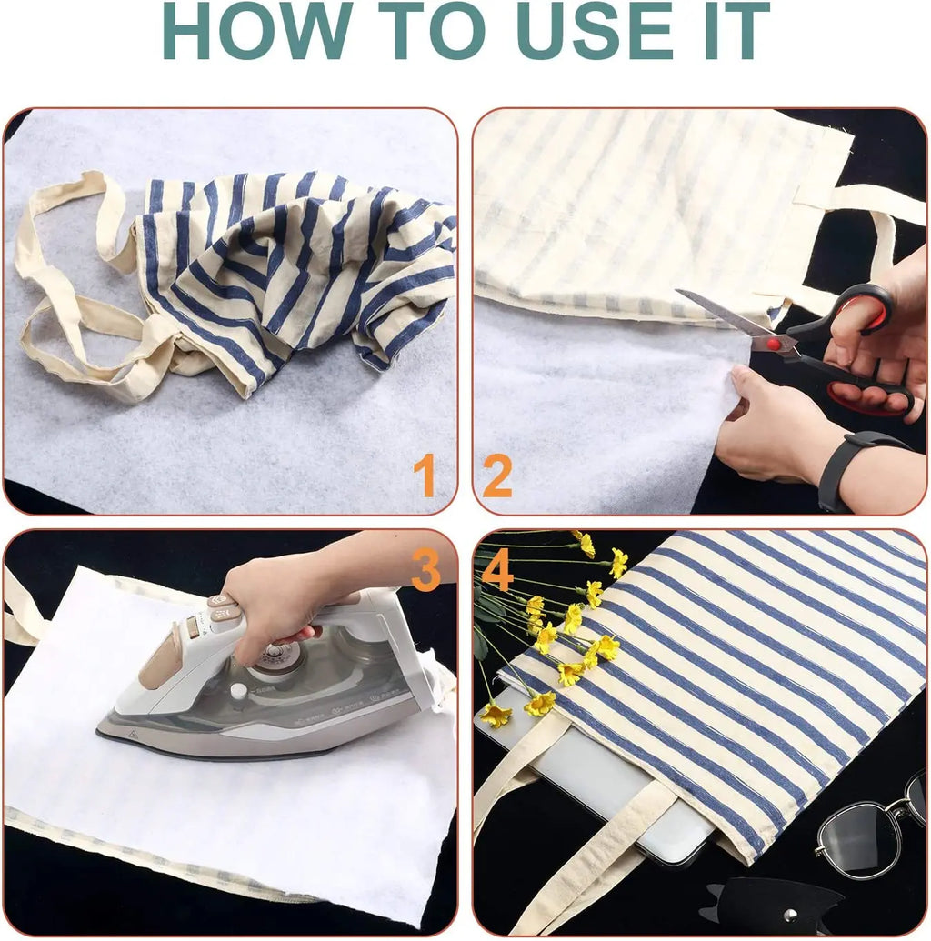 50*100CM Iron-On Fusible Fleece Interfacing Adhesive Cotton Batting Filler