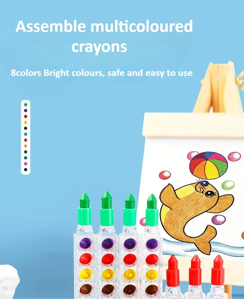 1Pcs 8 color Crayons Creative , Oil Pastel Colored Pencil