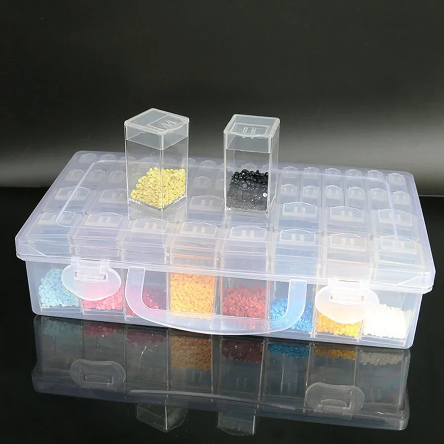 64 Slots Organizer Box Diamond Painting Beads Charms Jewelry Accessories Storage Box