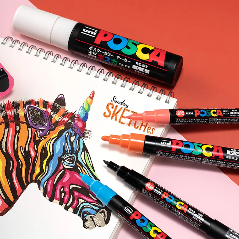 24 Color UNI Marker Pen Set Water-based Color
