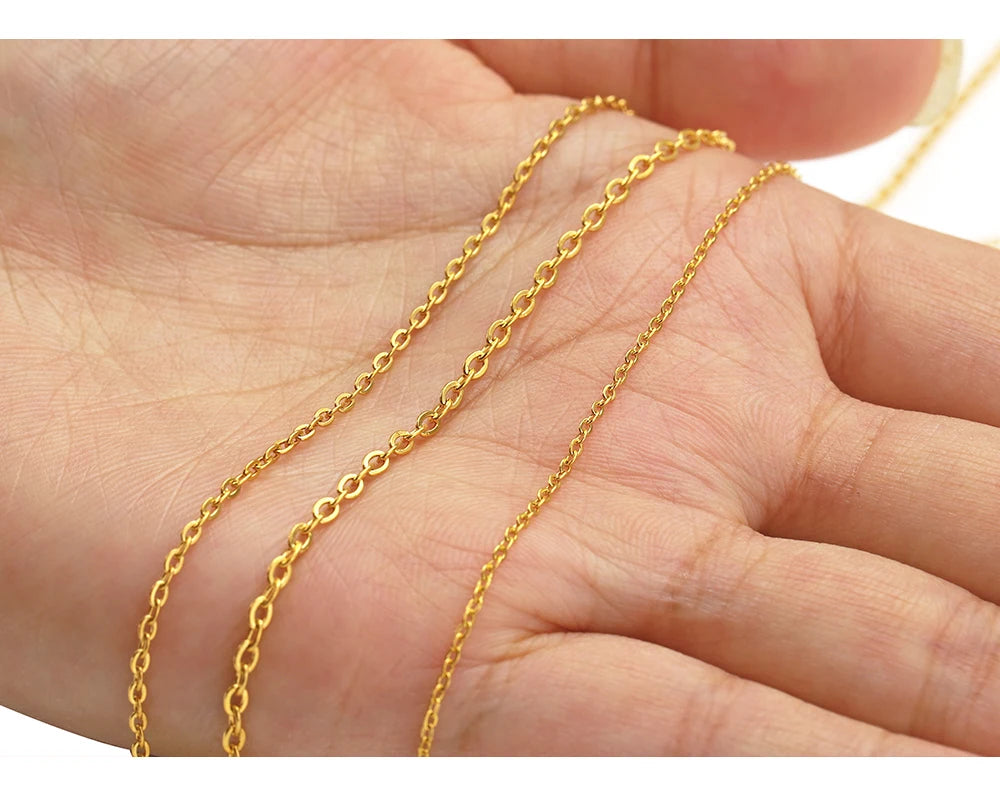10 Meters Stainless Steel Chain,Gold&Steel Color Link for DIY Jewelry Making
