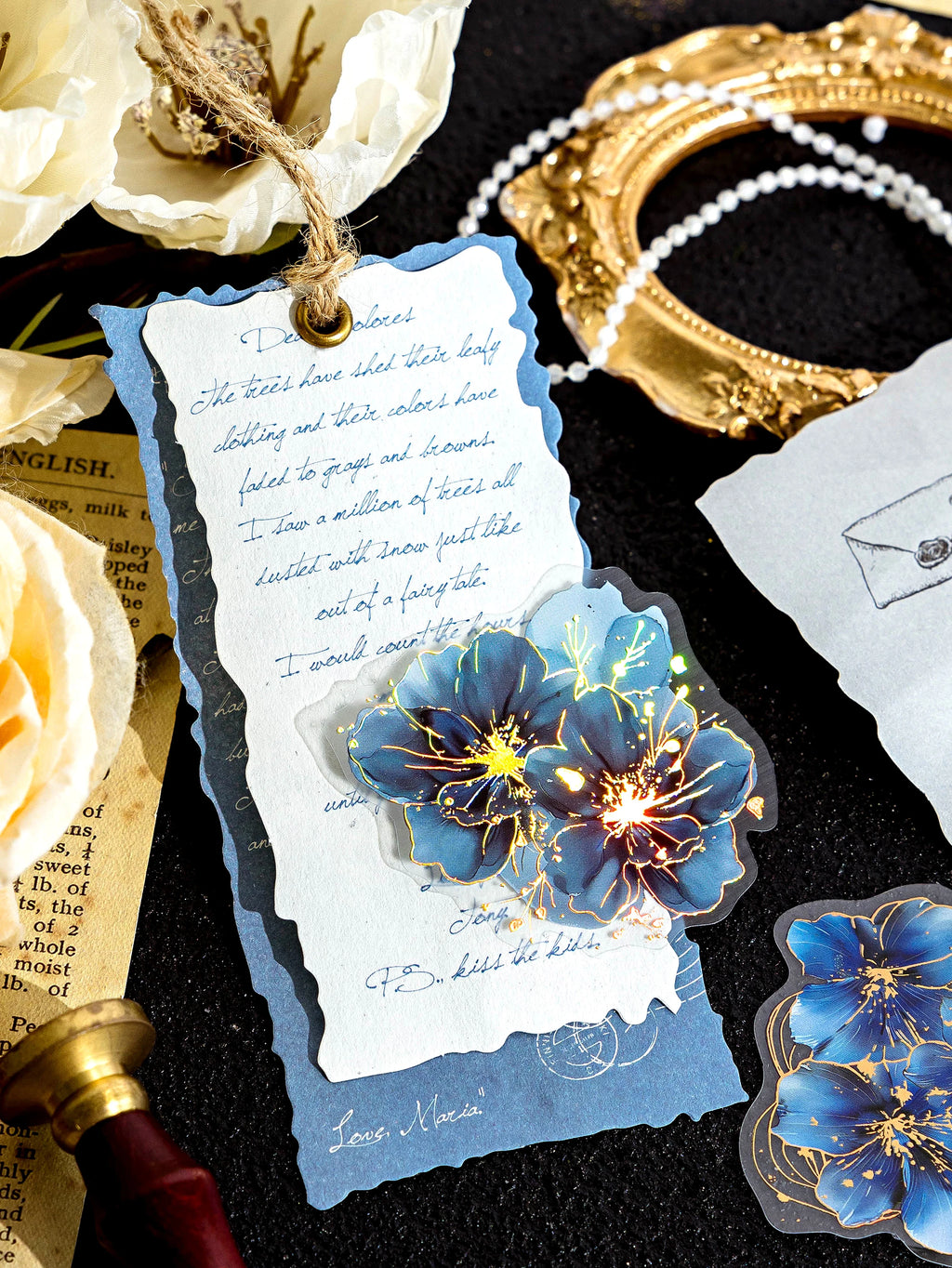 120pcs PET Sticker Pack Flower Poem Series Decoration Stickers DIY Calendar Scrapbook Diary