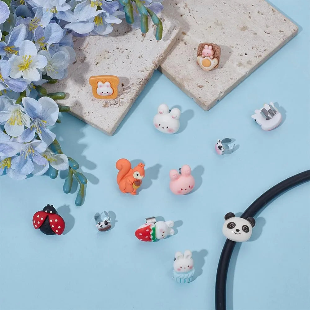 12Pcs Squirrel Stethoscope Charms  Rabbit Stethoscopes Tag  Ladybug Pendant ,ID Name Tag Charm Stethoscope Charms