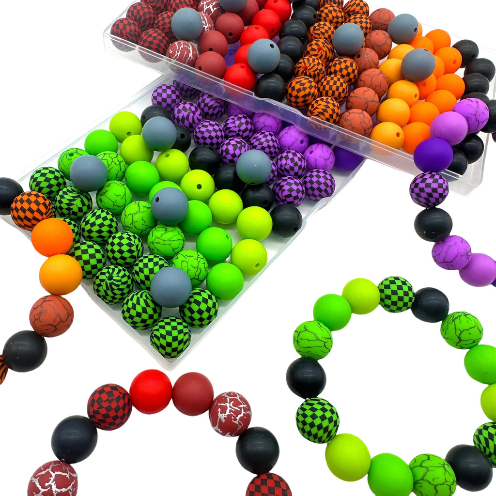 140pcs Watermark Series Silicone Beads mixed focal beads