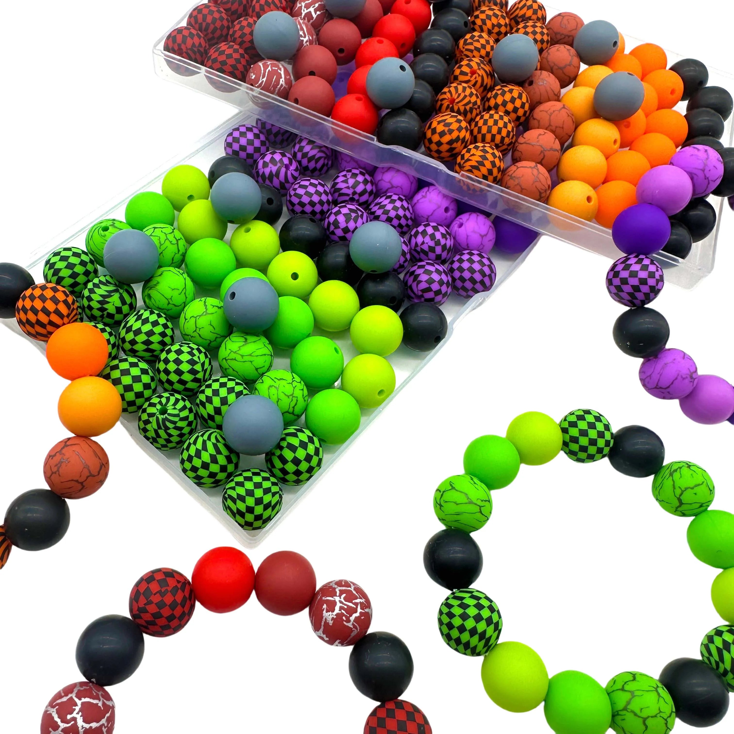 140pcs Watermark Series Silicone Beads mixed focal beads