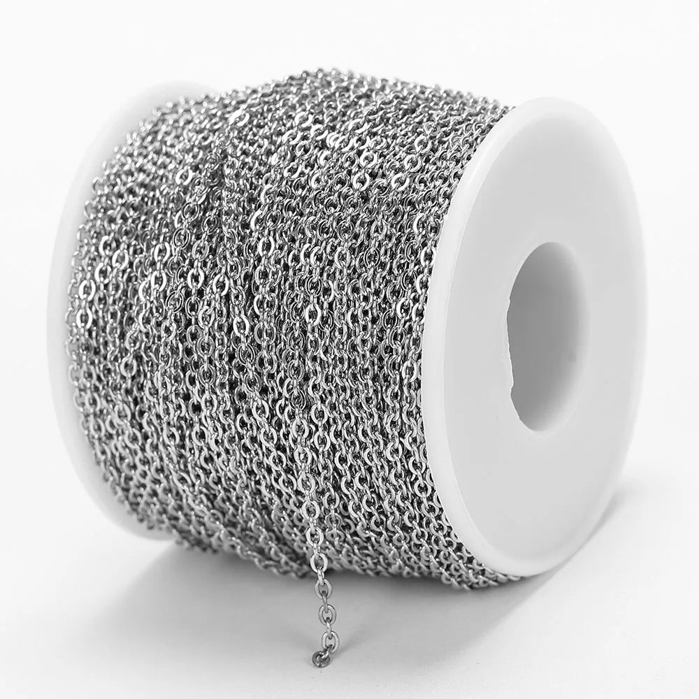 10 Meters Stainless Steel Chain,Gold&Steel Color Link for DIY Jewelry Making