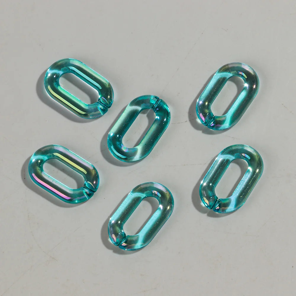 Colorful 20pc Transparent Oval LinkOval Link Chain Beads