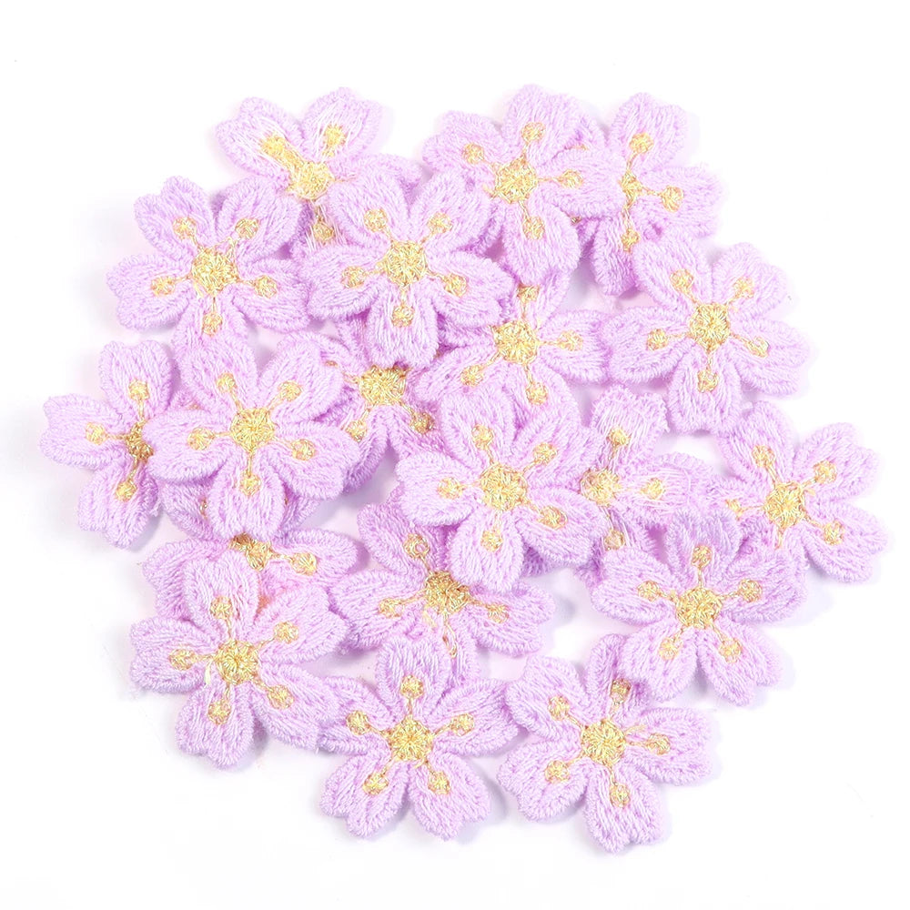 20Pcs/pack Colorful Flower Appliqued Cherry Blossoms Embroidery