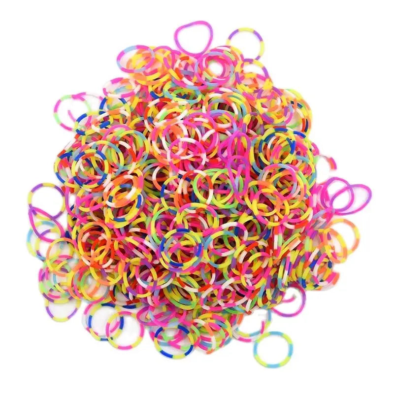 New Loom Rubber Bands Bracelet for Kids or Hair Rainbow Rubber Loom Bands