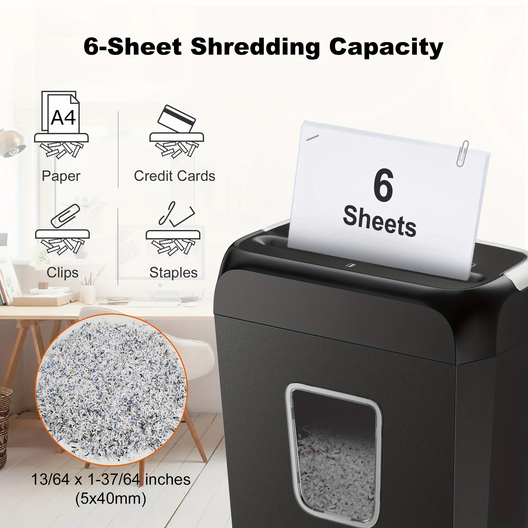 Wastebasket for Home Office Shreds Credit Cards,Paper