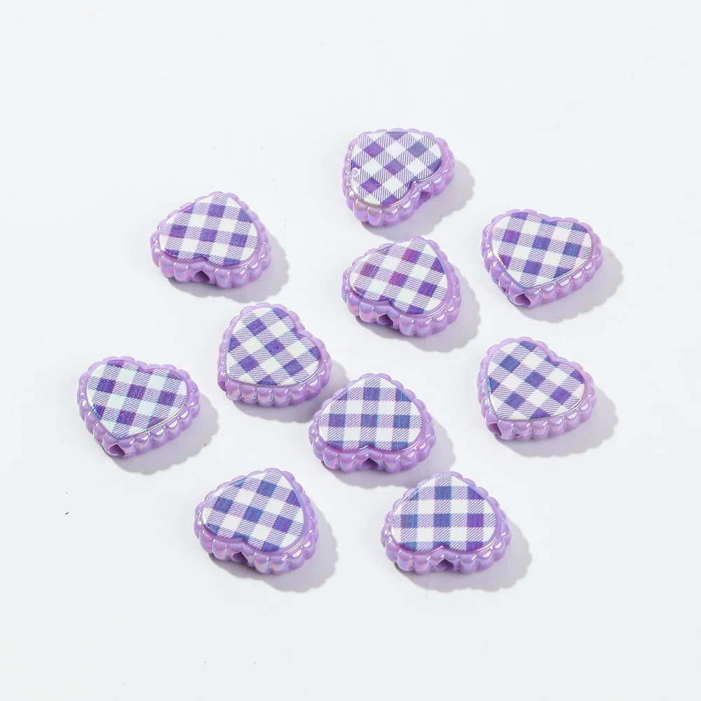 10pcs Love Heart Spacer Loose Beads Charms for DIY Bracelet Necklace Earring Jewelry Accessories