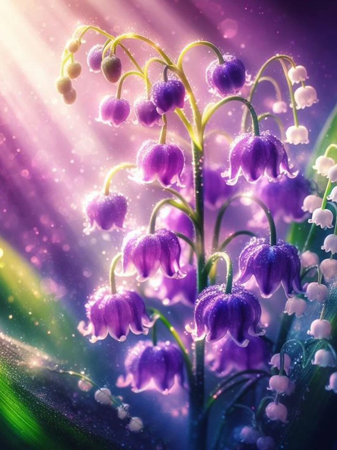 Fairy Dust Diamond Painting Flower Picture Square Diamond embroidery Wall Art.