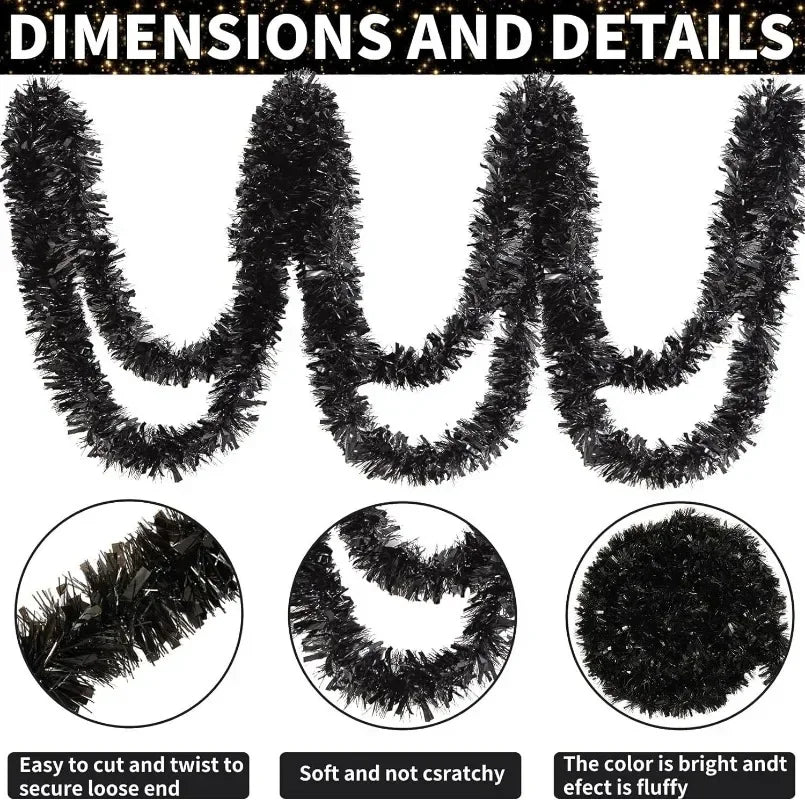 Tinsel Garland DIYRibbon Wreath Christmas Ornaments, DIY Party Decoration