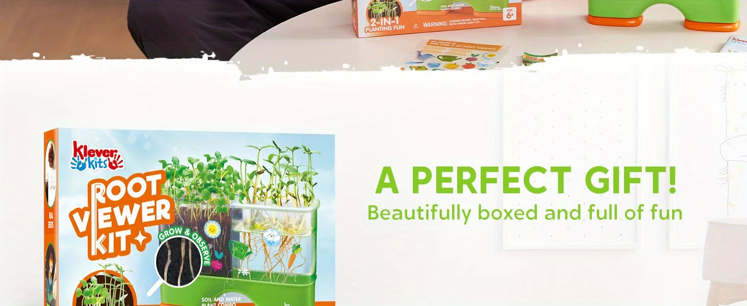 2 in 1 Root Viewer Planting Science Kit for Kids Aged 6+  Learning Gifts, Soil Hydro Observation