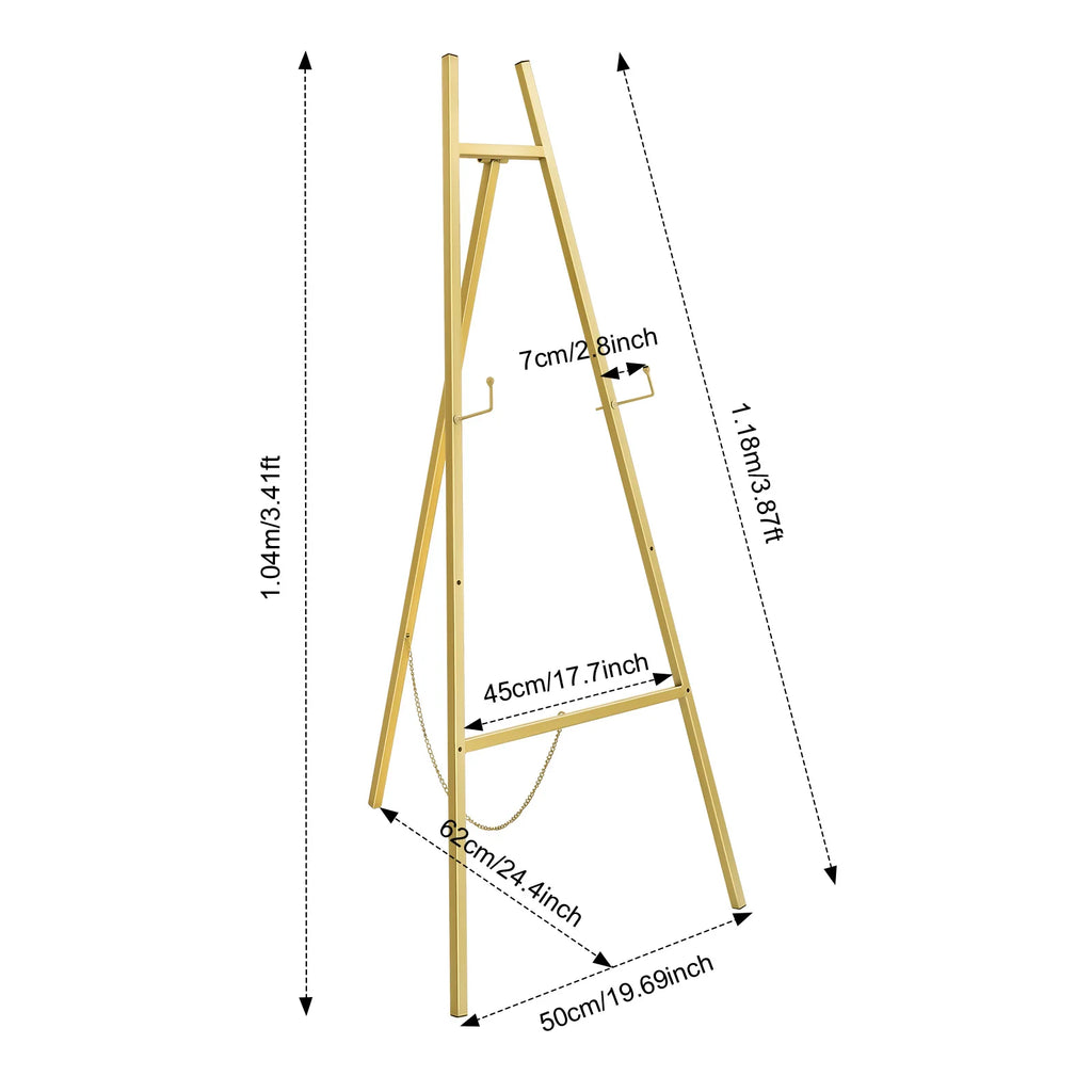 Large Wood Tripod Artist Easel Floor Stand, Portable Display