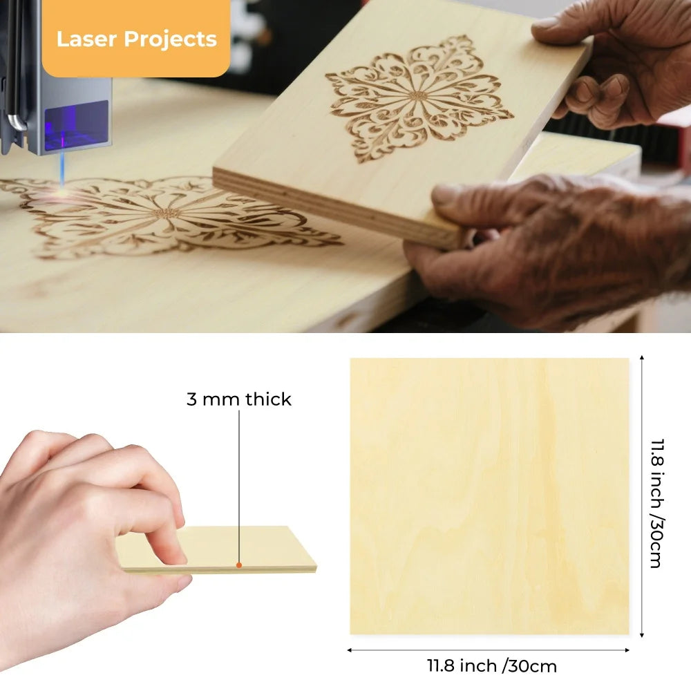 Basswood Sheets for Craft 3mm Thick Unfinished Wood