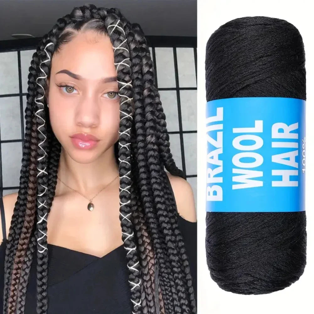 12pc Brazilian Wool Hair Synthetic Crochet Hair Extensions
