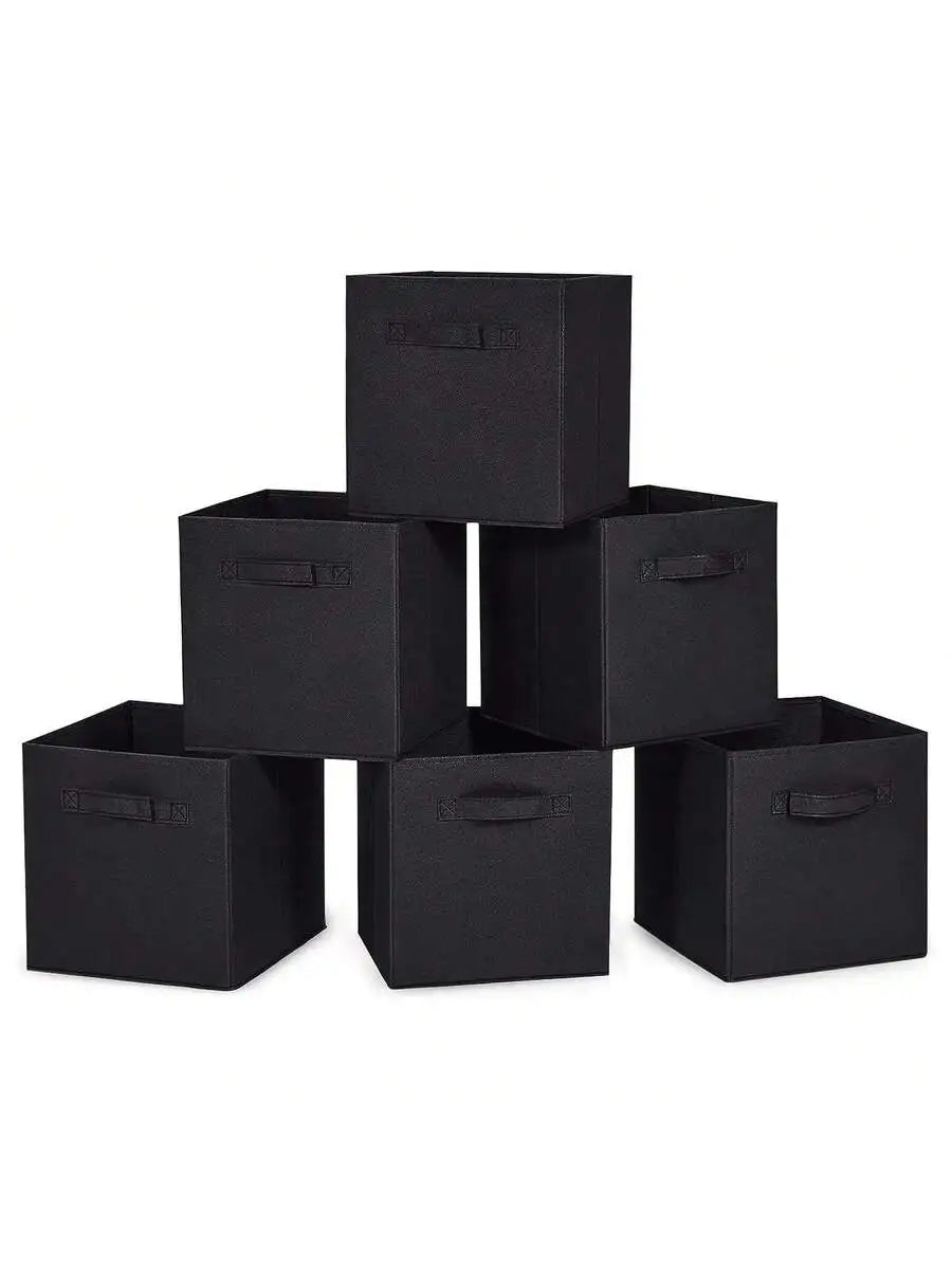 3/6-Pack Collapsible Fabric Cube Storage Box for arts and craft supplies