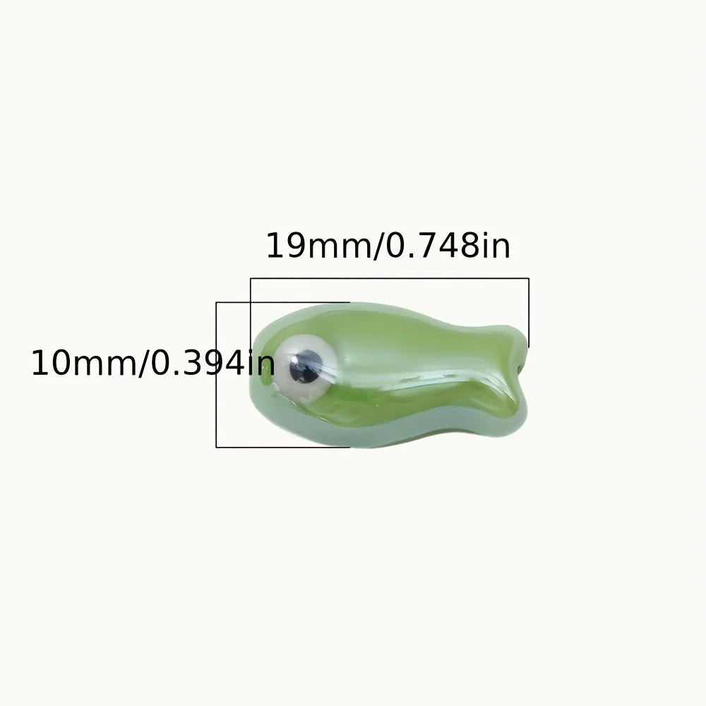 38pcs Fish-shaped Ceramic Beads Handcrafted DIY Jewelry Making Accessories