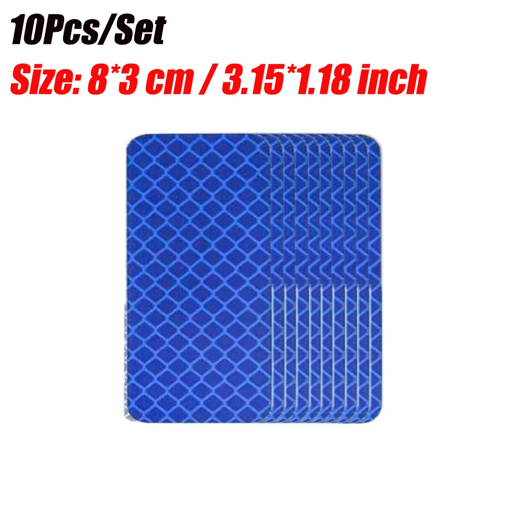 10pcs/set Car Motorcycle Bumper Reflective Safety Strip Stickers for Car Trailer 2027