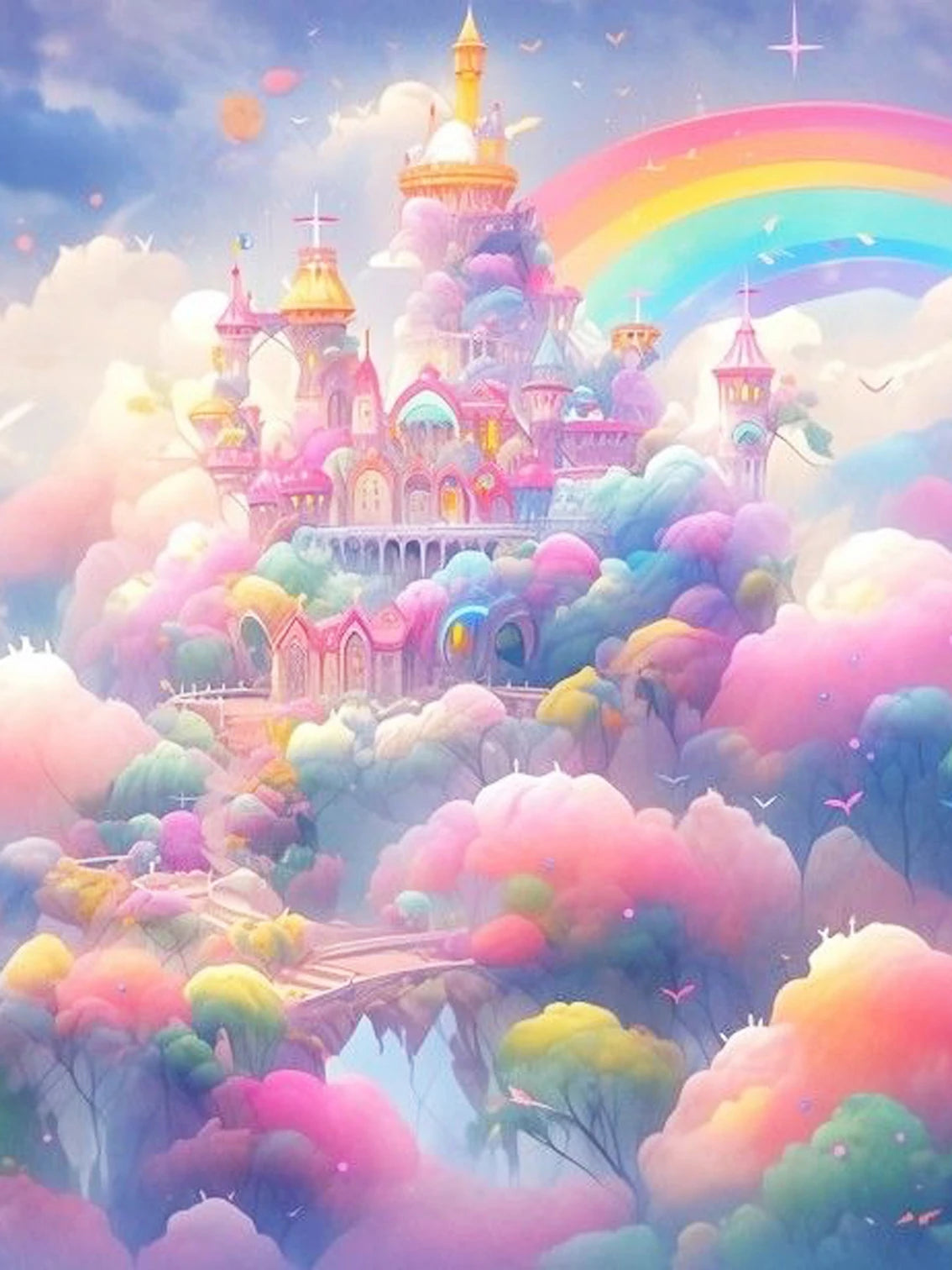 Fairy Dust Diamond Painting Castle Picture Square Diamond embroidery Landscape.