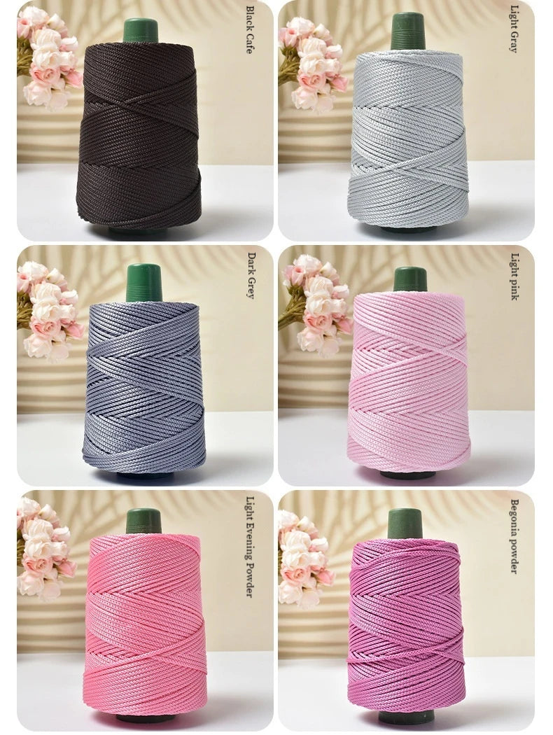 DIY Hand-Woven  Craft Rope Hollow Wool Crocheting Cushion