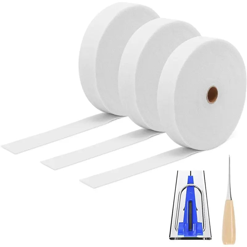 A60Z3 Rolls Jelly Roll Batting Strips For Rugs, With Fabric Tube Maker