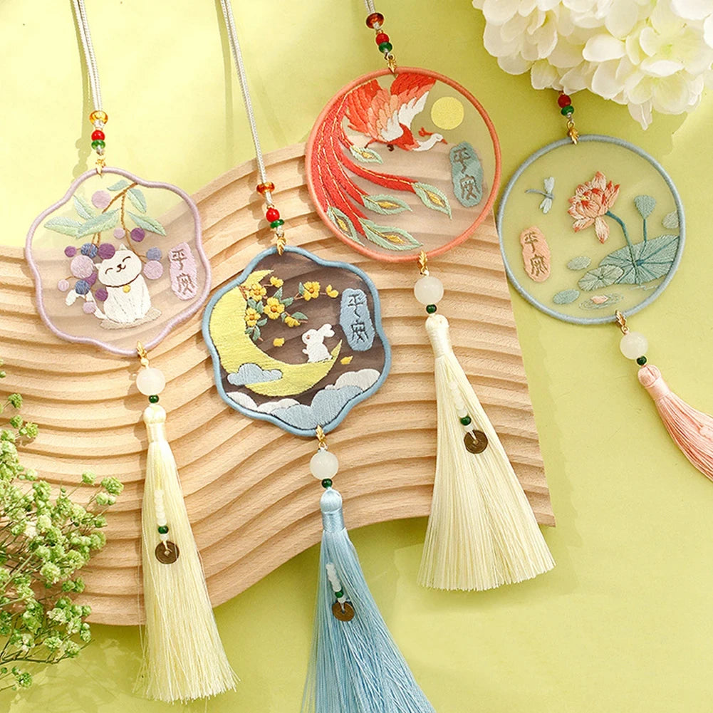 Car Pendant Needlepoint for Beginner Handmade, DIY Needlework Easy Embroidery Kit Sewing