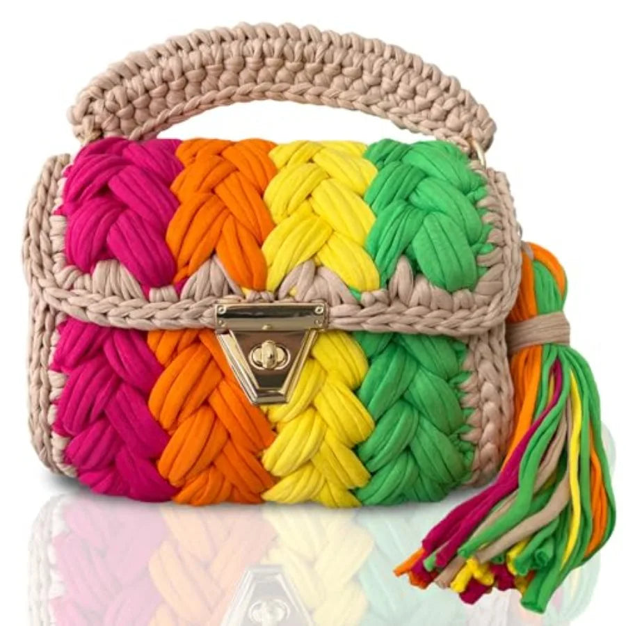 Evening Clutch Bag for Women, Handmade Crochet Wedding Party Purse, Small Flap Formal Crossbody Handbag Evening Clutch
