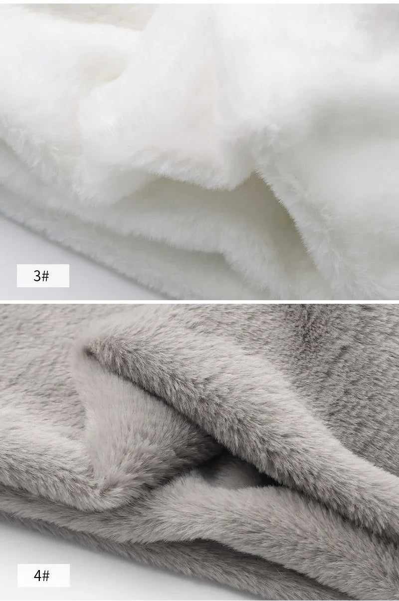 Rabbit Fur Fabric Soft Short Plush.