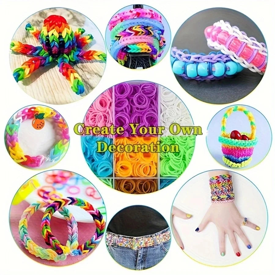 600pcs Rubber Bands Creative Bracelet Making Kit DIY