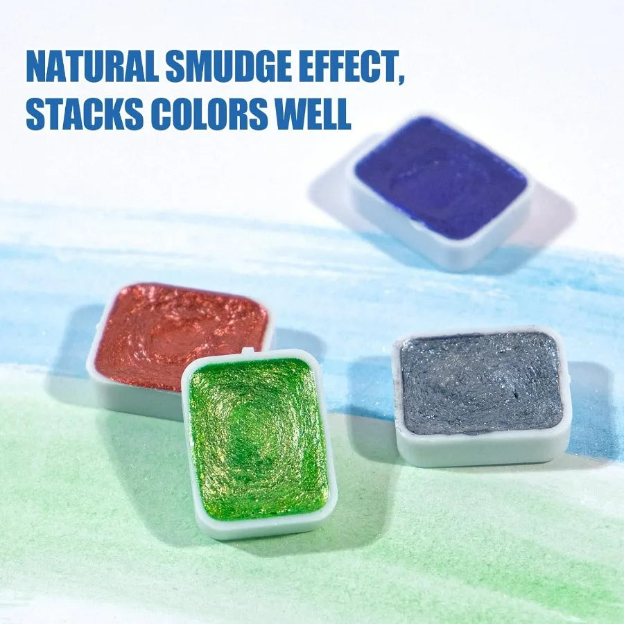 Mini Forestry Shifting Watercolor Painting Set with 60 Colors