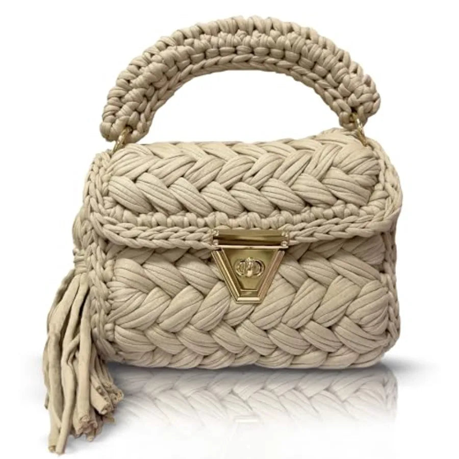 Evening Clutch Bag for Women, Handmade Crochet Wedding Party Purse, Small Flap Formal Crossbody Handbag Evening Clutch