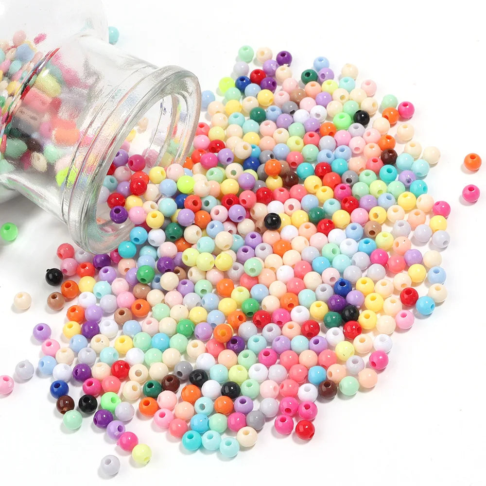 50pcs 8/10mm Dual Color Glass Round Loose Spacer Beads Jewelry Making