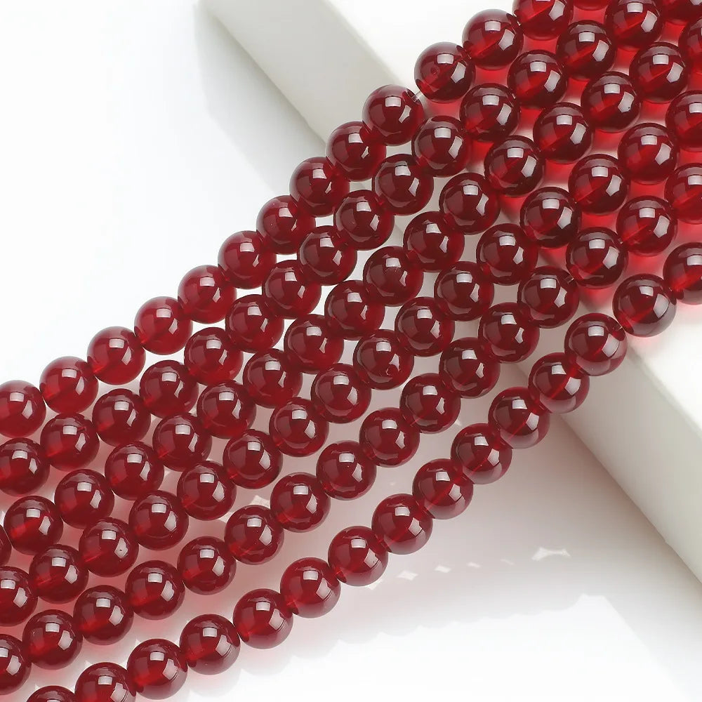 1Strand 4/6/8/10mm Red Garnet Color  Red Garnet  Loose Spacer Bead for Jewelry Making DIY Charms Bracelet Necklace Accessories